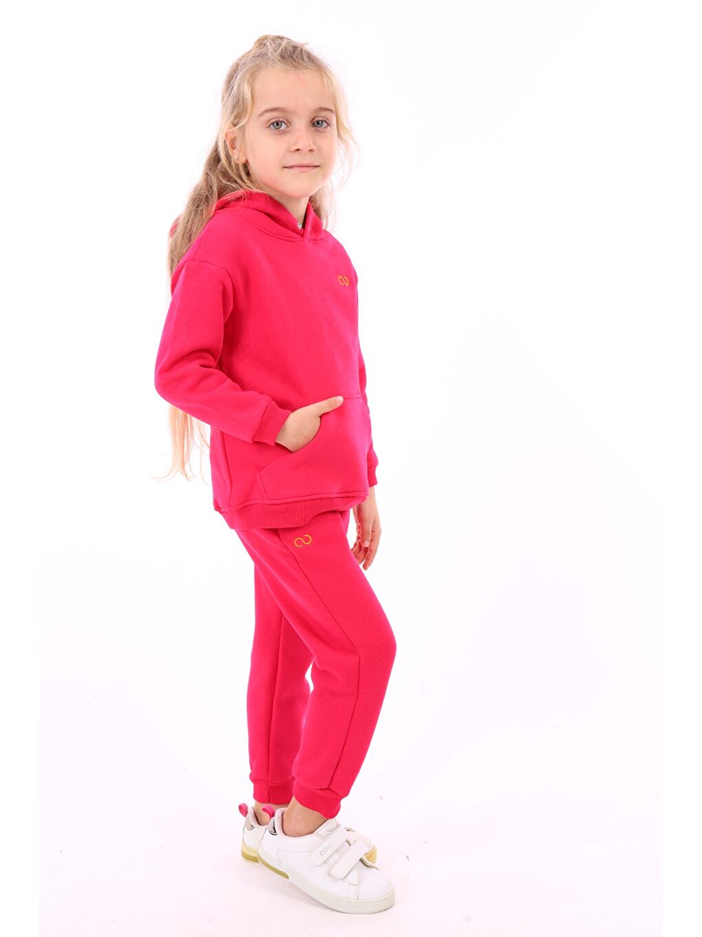 Fuşya Unisex Çocuk Nakışlı Sweatshirt