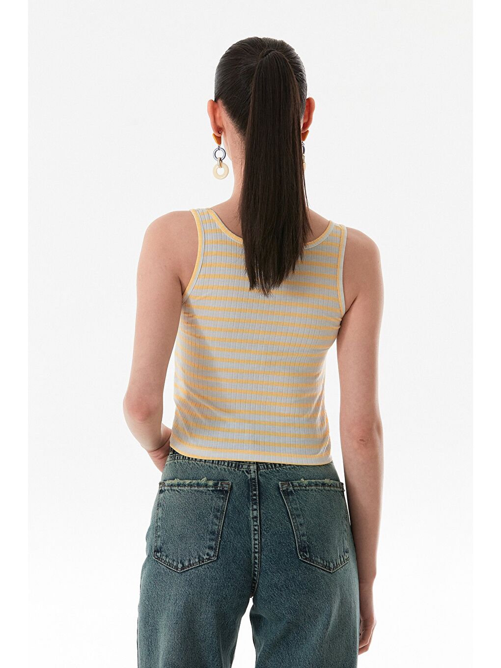 Sarı Çizgili U Yaka Body-4