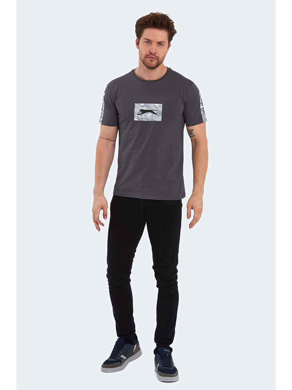 PADERAU Erkek Tişört Koyu Gri-6