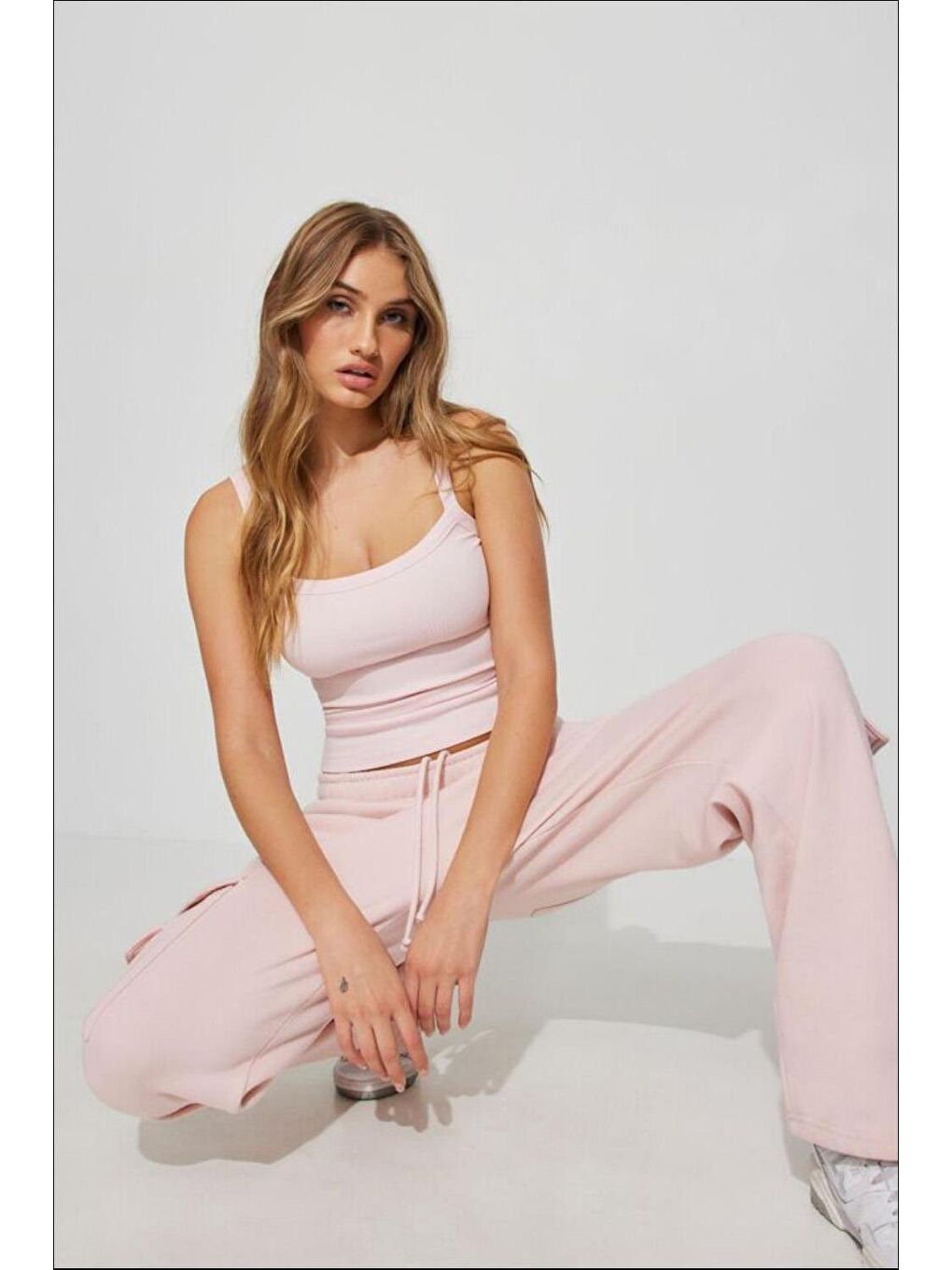 Pembe Fitilli Görünümlü Askılı Basic Atlet Mg2236-1