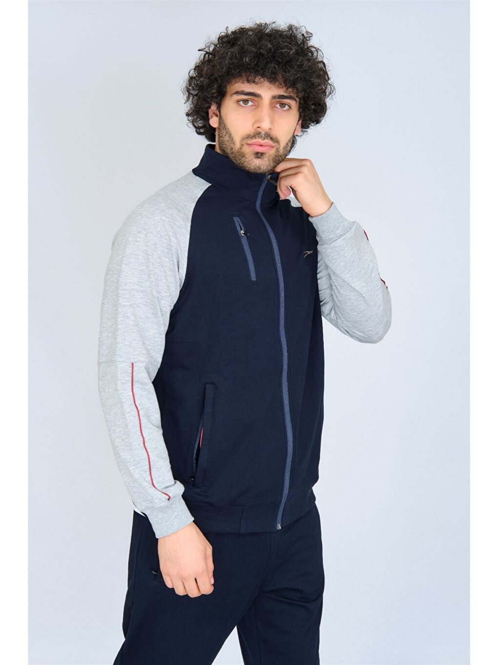 Lacivert Pamuklu Kumaş Erkek Eşofman Takımı 201507-3