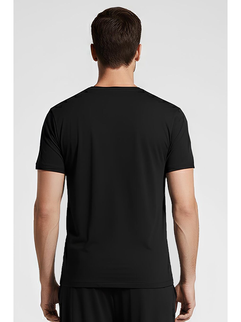 Siyah Erkek Kısa Kollu Basic Esnek Elastanlı Viskoz T-shirt MAN01-4