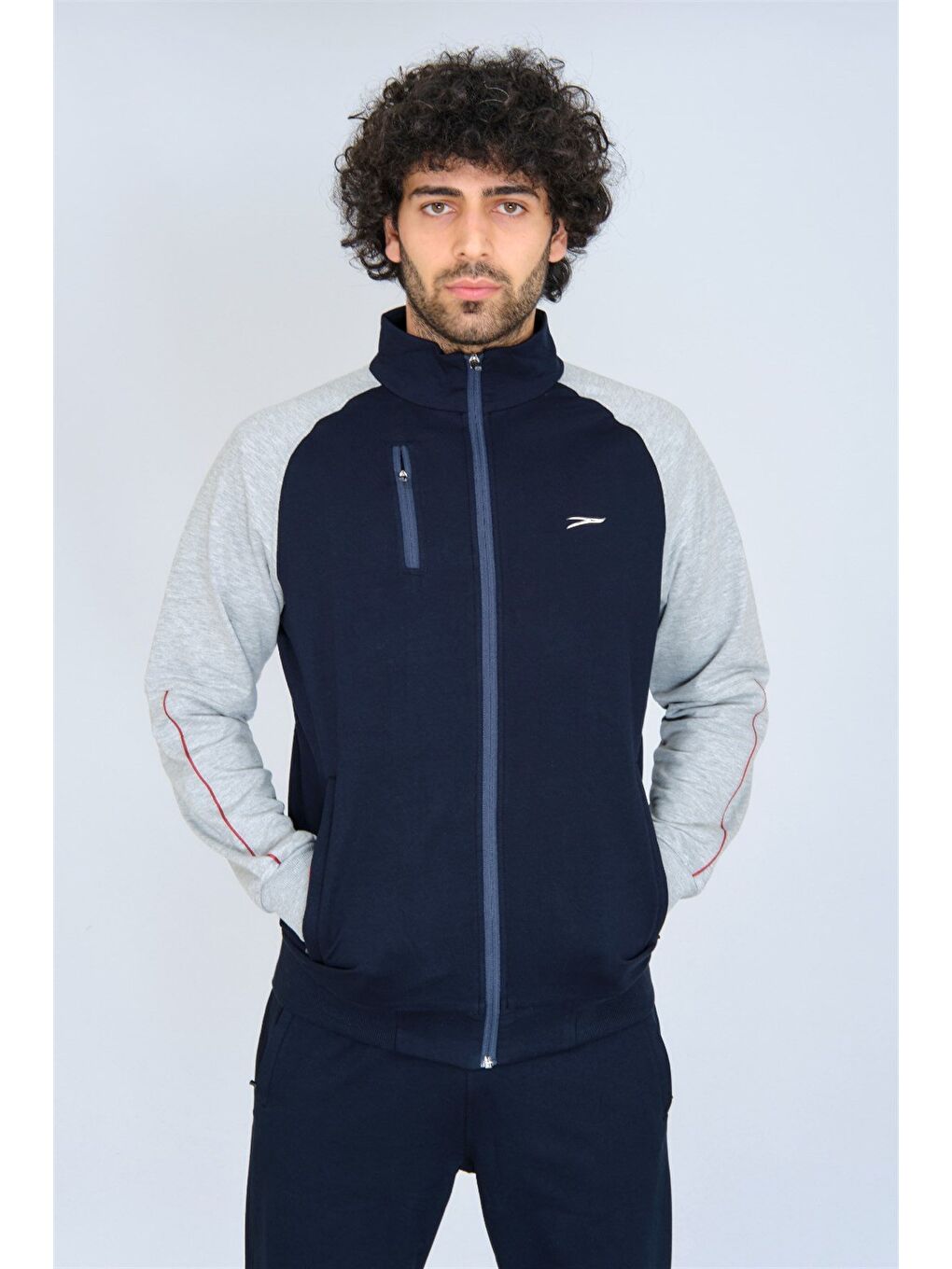 Lacivert Pamuklu Kumaş Erkek Eşofman Takımı 201507-4