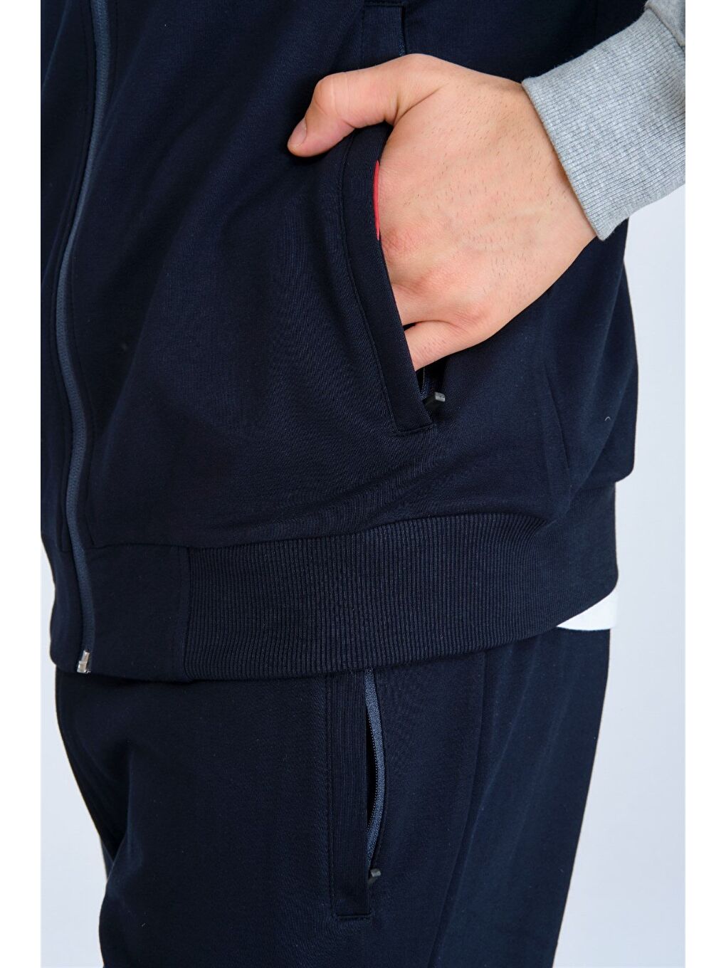 Lacivert Pamuklu Kumaş Erkek Eşofman Takımı 201507-8