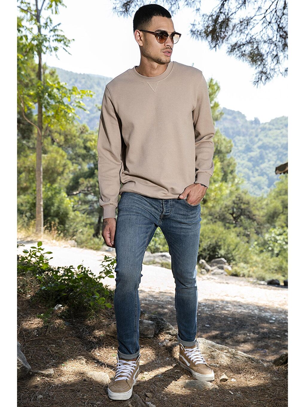 Buratti Vizon Pamuklu Regular Fit Bisiklet Yaka Erkek Sweatshirt 5905453 - 1