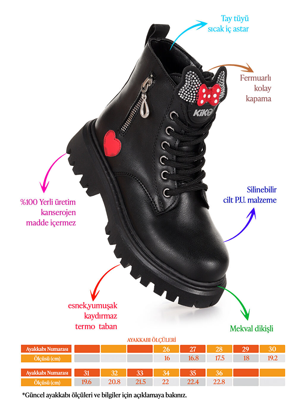 Siyah Bella Günlük Fermuarlı Kız Çocuk Bot Ayakkabı-1