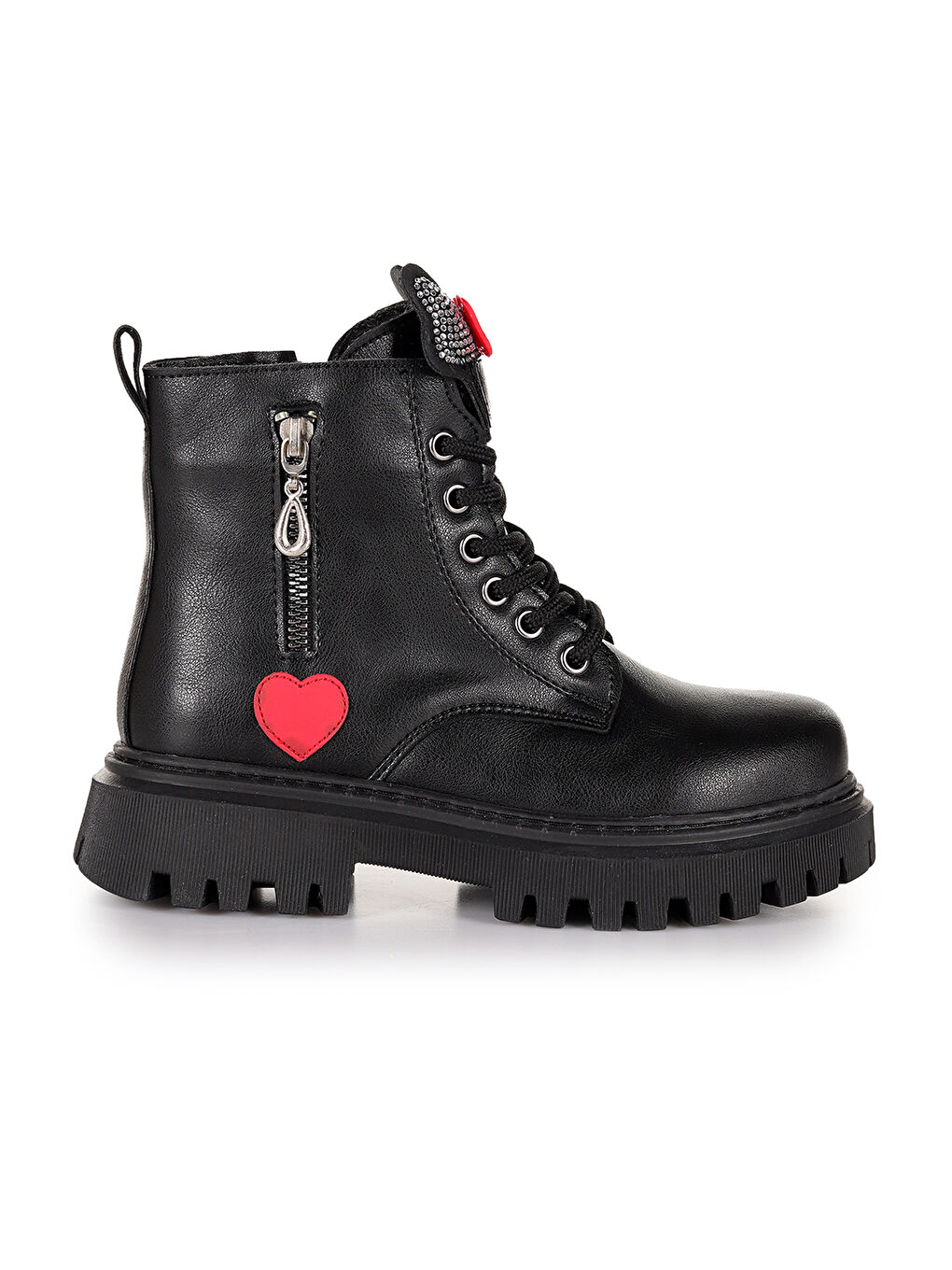 Siyah Bella Günlük Fermuarlı Kız Çocuk Bot Ayakkabı-3