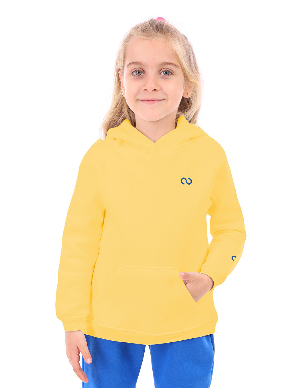 Sarı Unisex Çocuk Nakışlı Sweatshirt-1