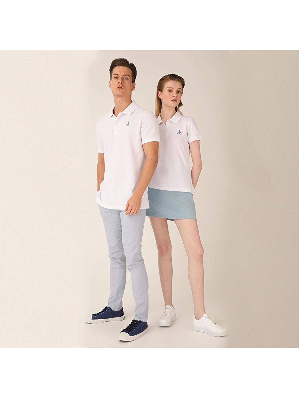 Beyaz Çapa Erkek Polo Yaka Tişört-6