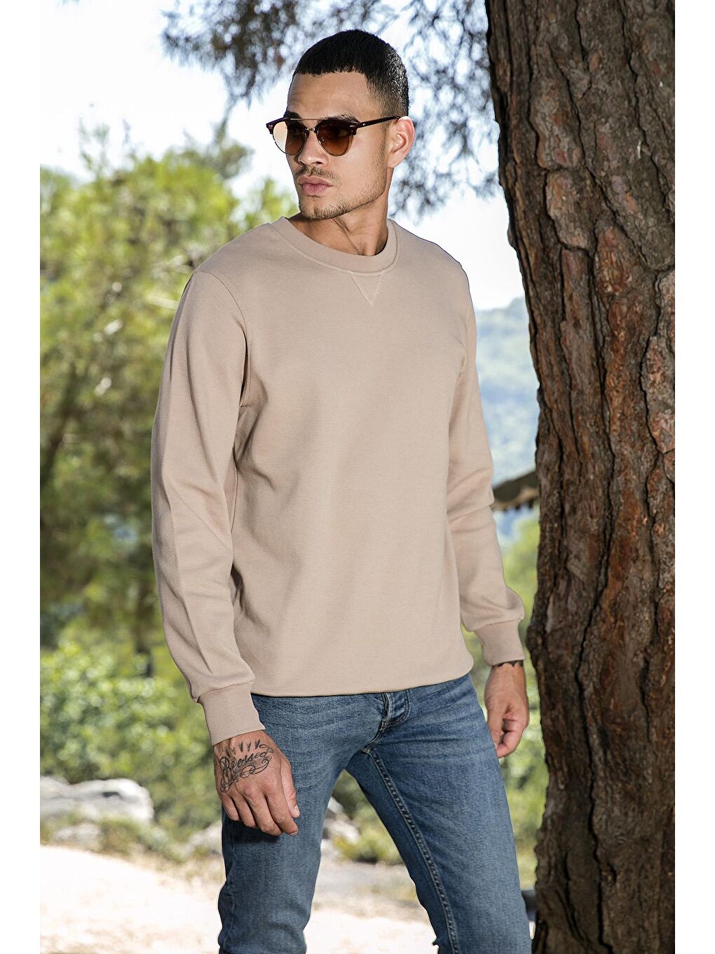 Buratti Vizon Pamuklu Regular Fit Bisiklet Yaka Erkek Sweatshirt 5905453 - 2