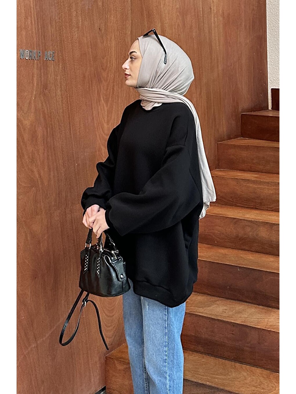 Oversize Sweatshirt Siyah-1