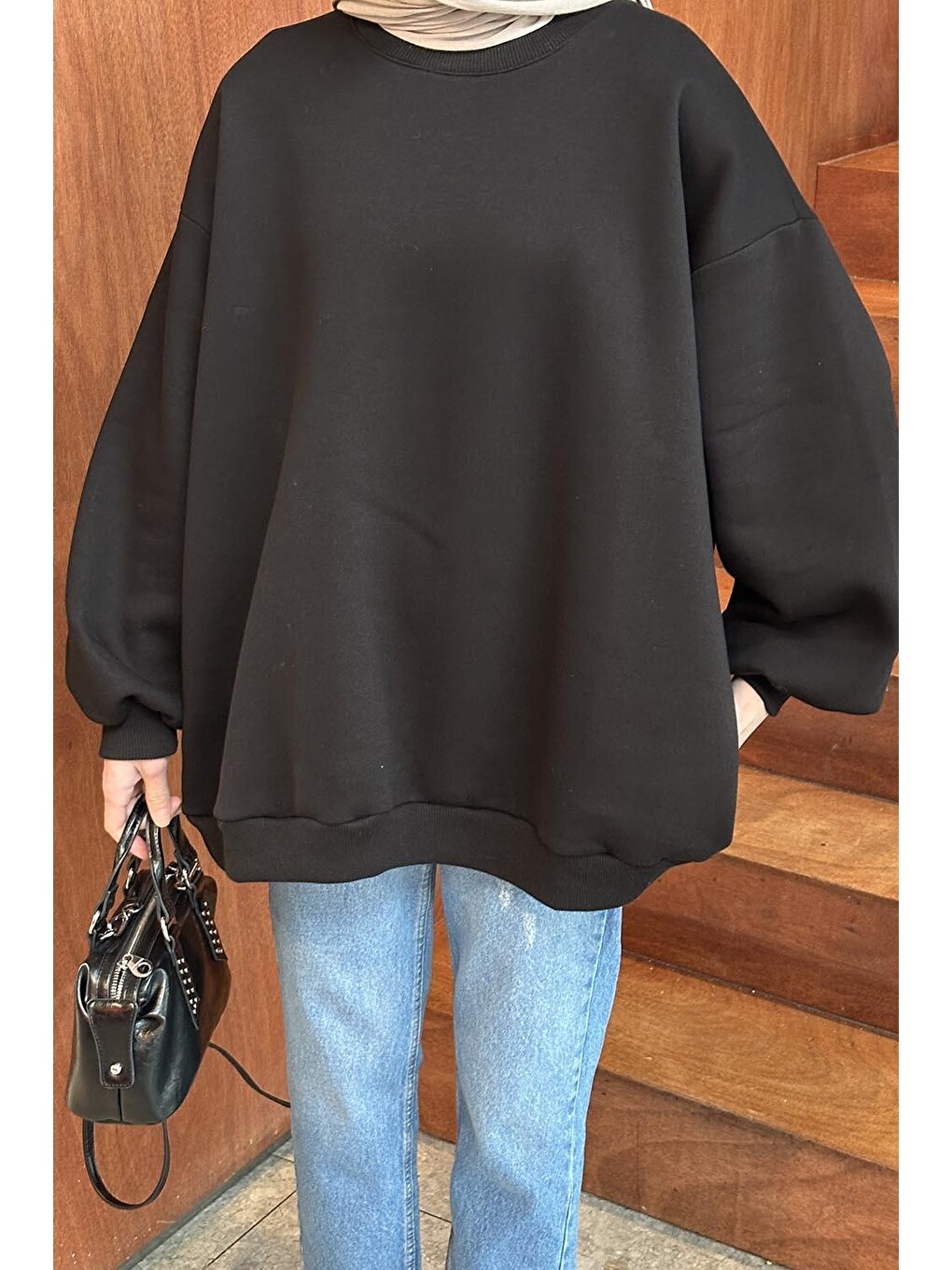 Oversize Sweatshirt Siyah-2