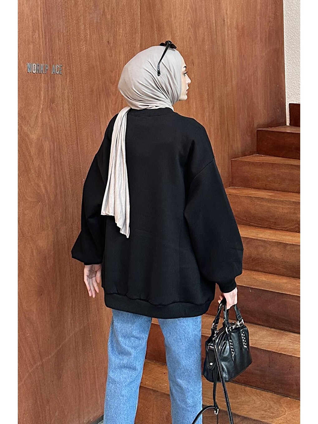 Oversize Sweatshirt Siyah-3