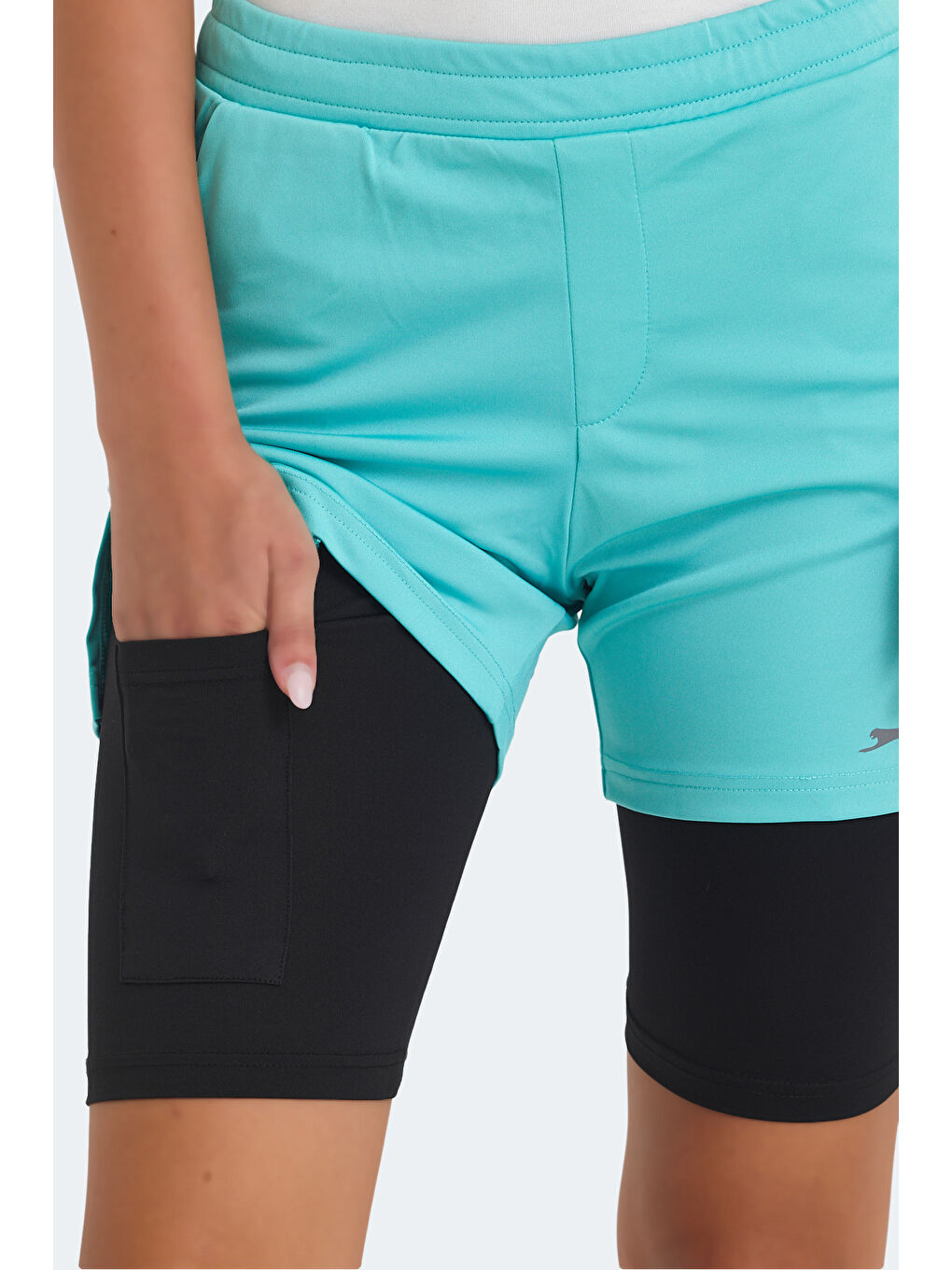 SABLE K IN Kadın Taytlı Turkuaz Şort-4