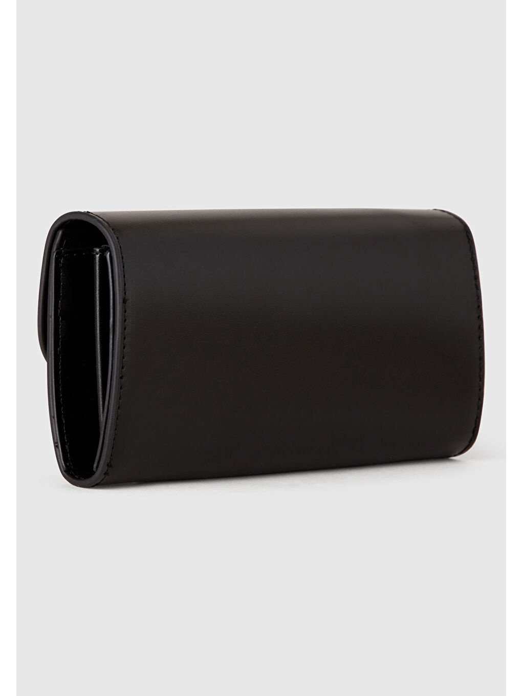 Kadın Siyah Logolu Metal Plaketli Çıtçıtlı Dikdörtgen Cüzdan-1