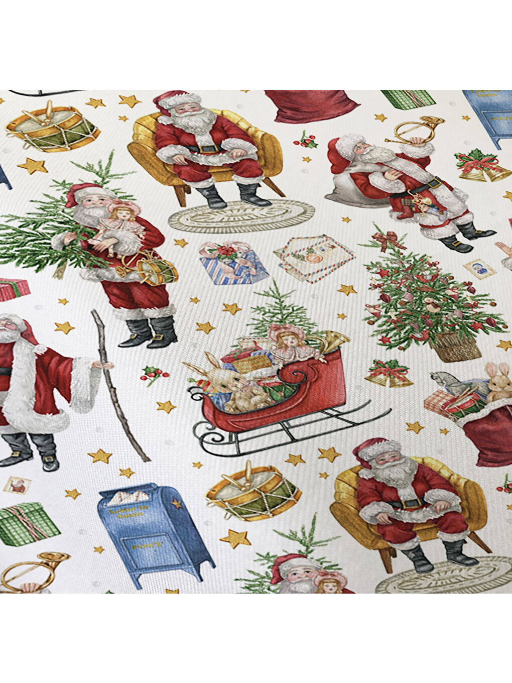 Karışık Yılbaşı Desenli Tek Kişilik Baskılı Lastikli Çarşaf Takımı– 100x200cm-2