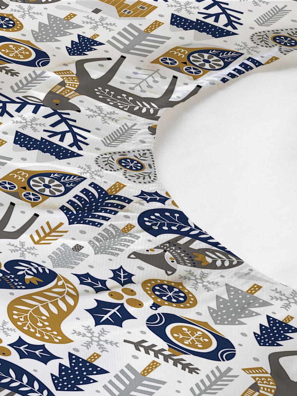 Karışık Yılbaşı Desenli Tek Kişilik Baskılı Lastikli Çarşaf Takımı– 100x200cm-1