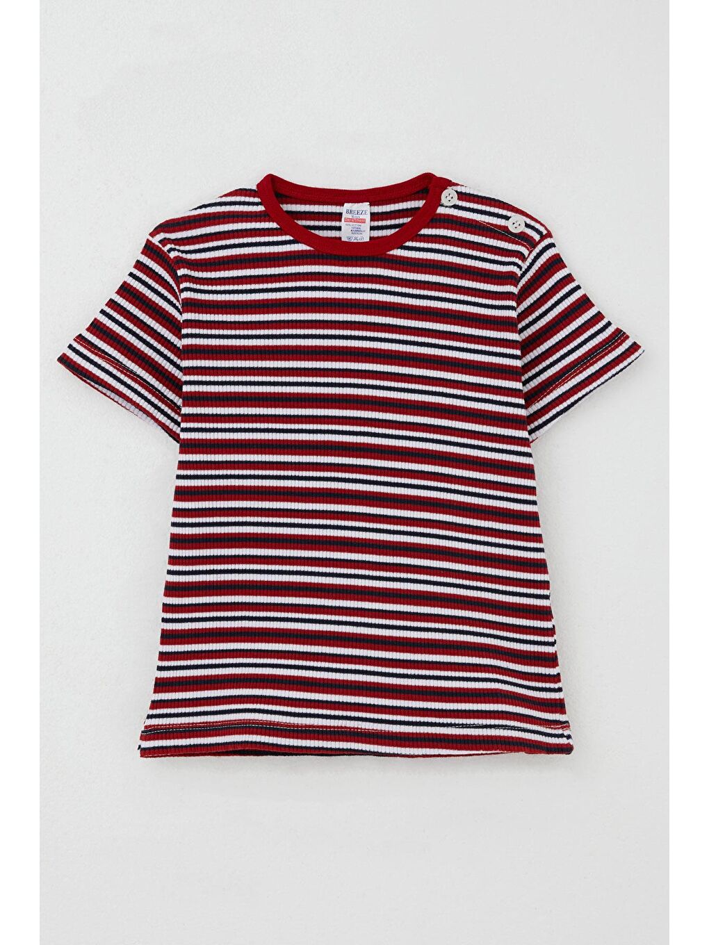 Erkek Çocuk Tişört Patlı Çizgili Kırmızı (1-4 Yaş)