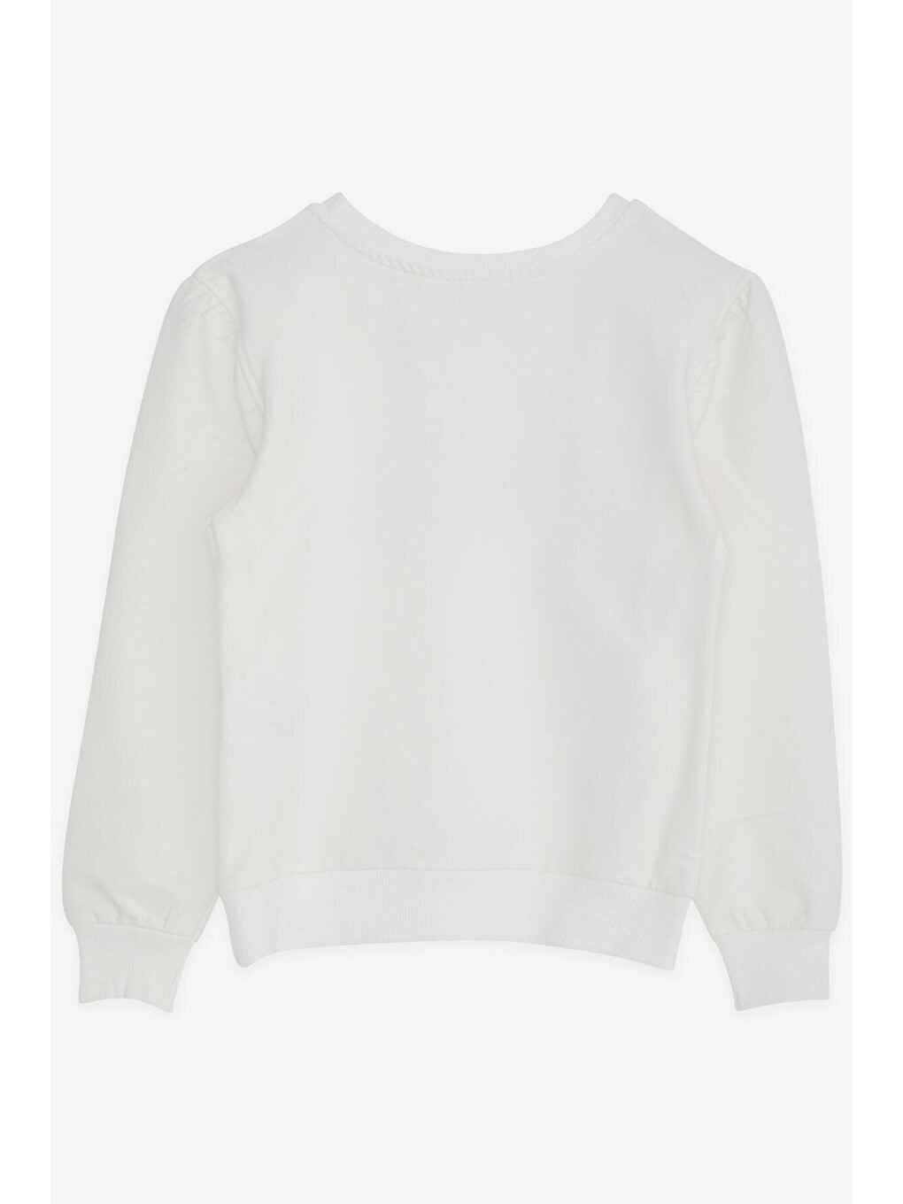 Kız Çocuk Sweatshirt Simli Yazı Baskılı Ekru (8-14 Yaş)-1