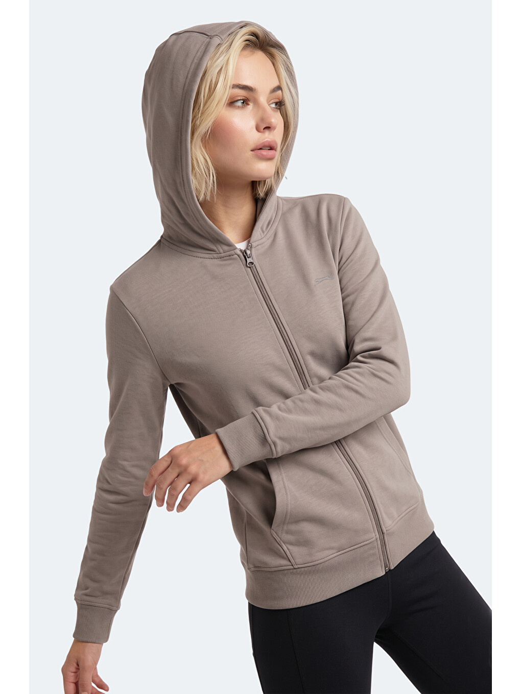 Sera I Kadın Fermuarlı Gri Sweatshırt-3