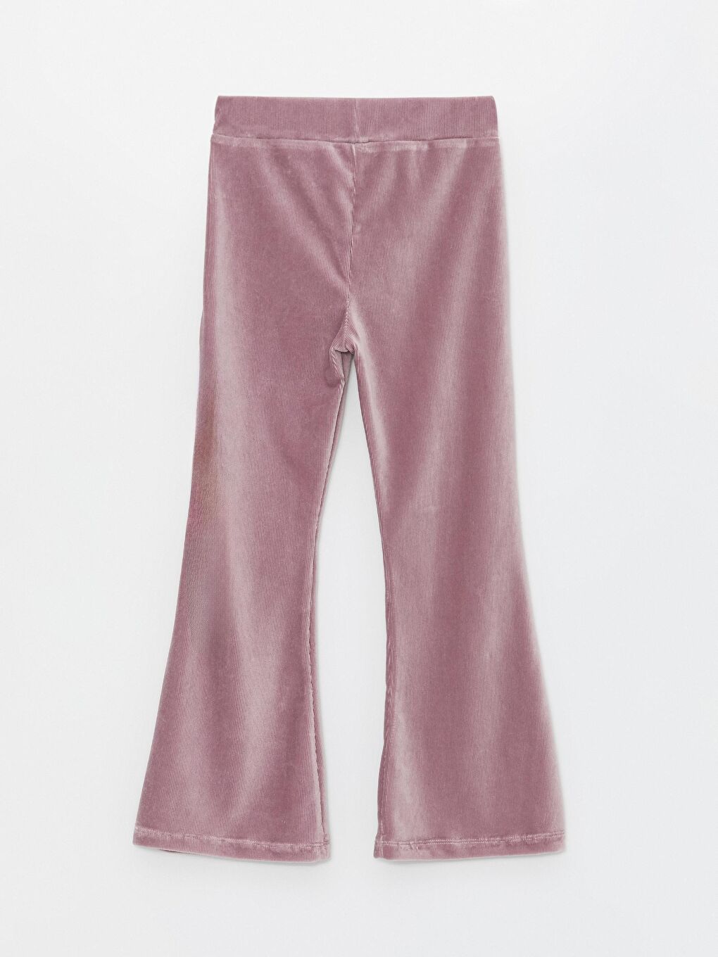 Pembe Kız Çocuk Kadife Fitilli Yırtmaçlı Bol Paça Takım-4