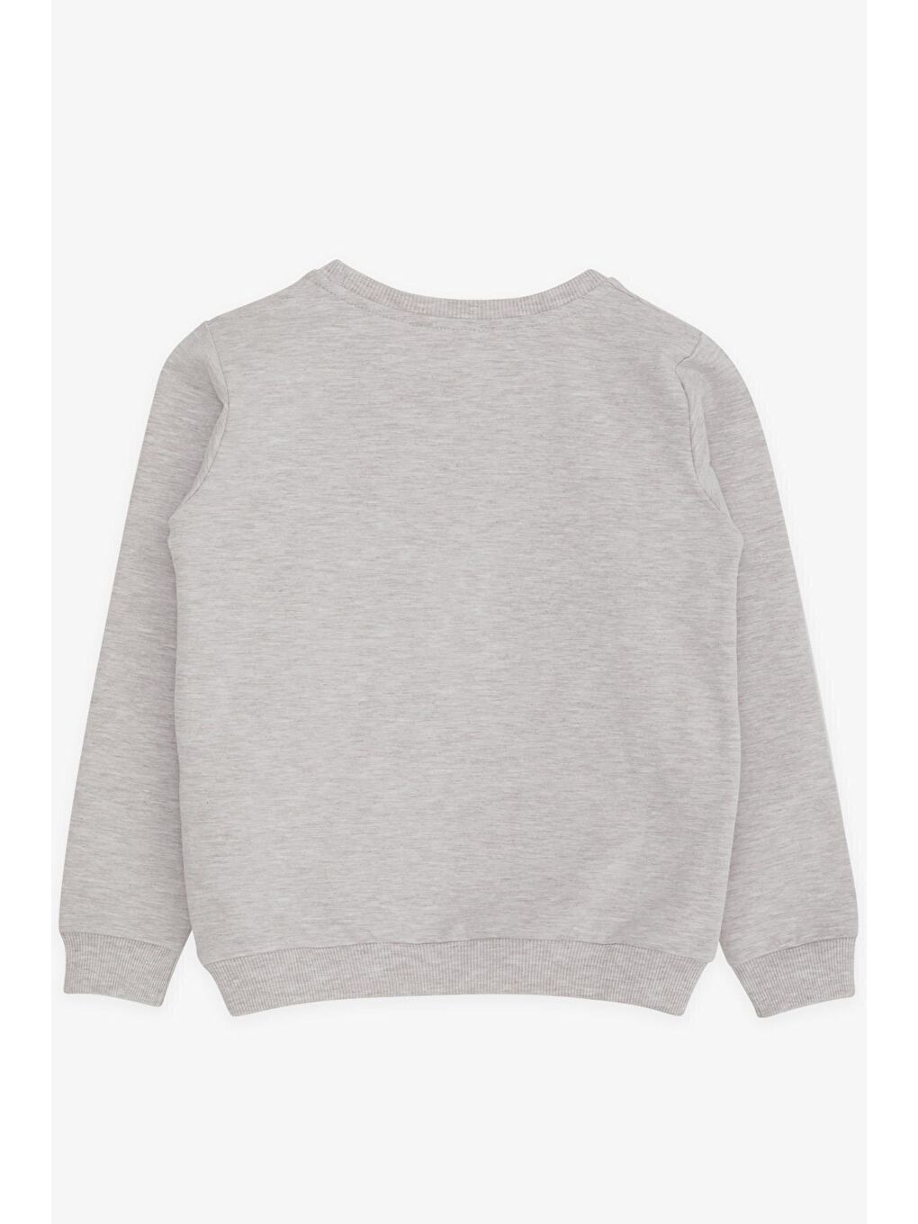 Kız Çocuk Sweatshirt Kız Baskılı Pullu Bej Melanj (8-14 Yaş)-1