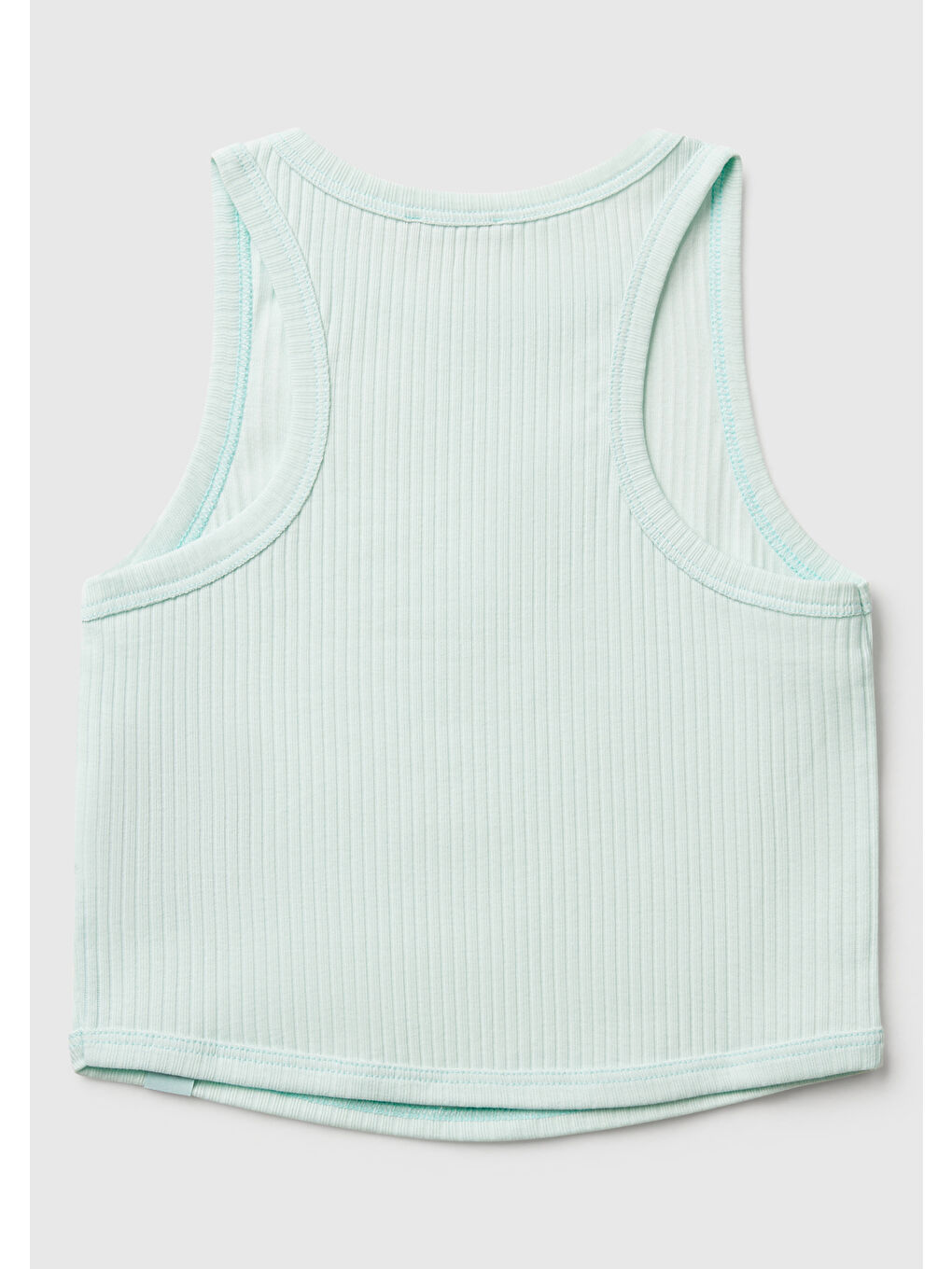 Turkuaz Kız Çocuk Su Yeşili Fitilli Crop Atlet-1