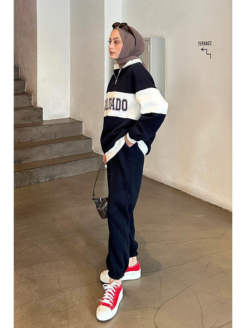 Colorado Baskılı Üç İplik Sweatshirt Lacivert-1