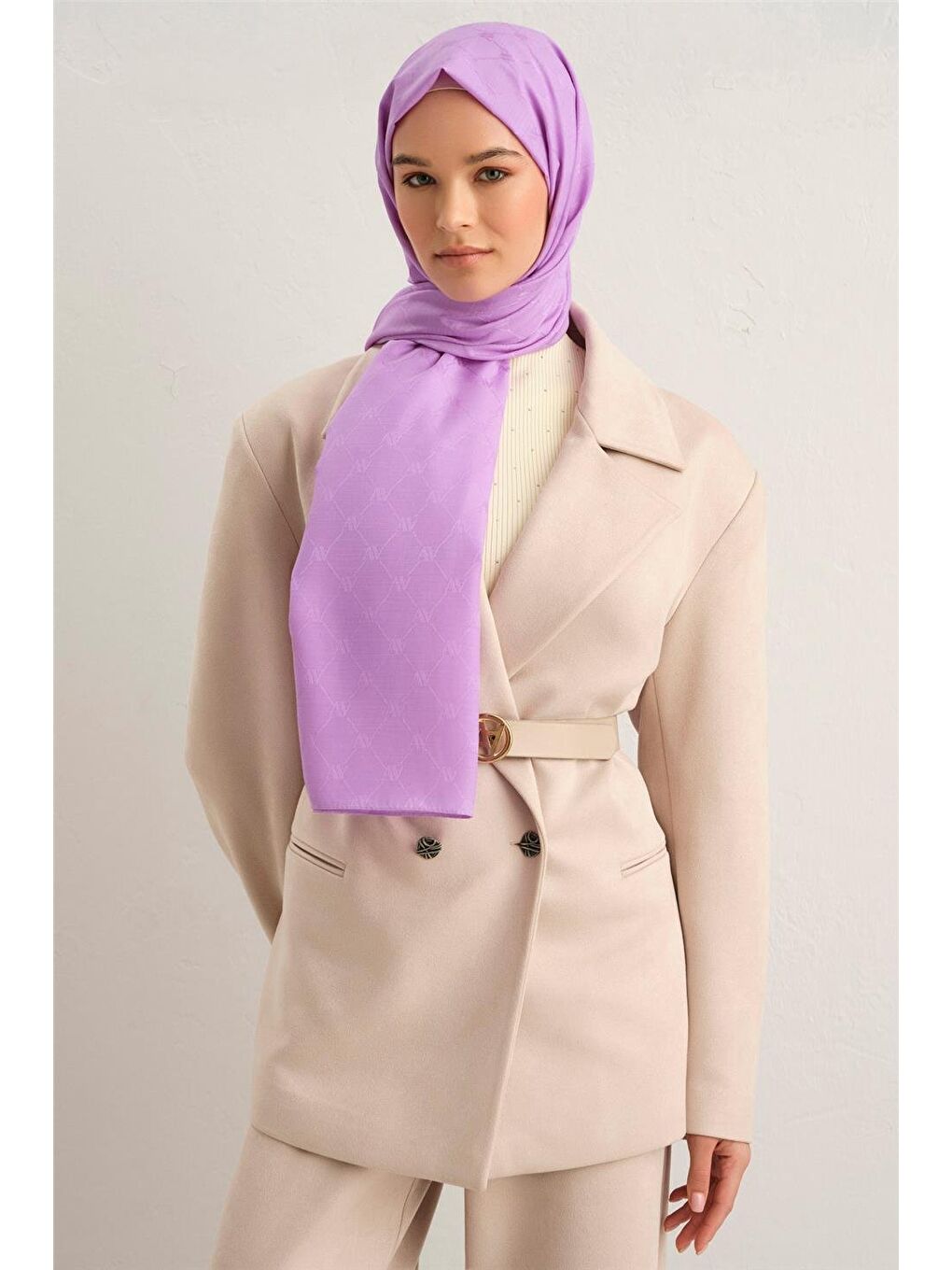 Lila Trend Monogram Şal 1 23003 3211