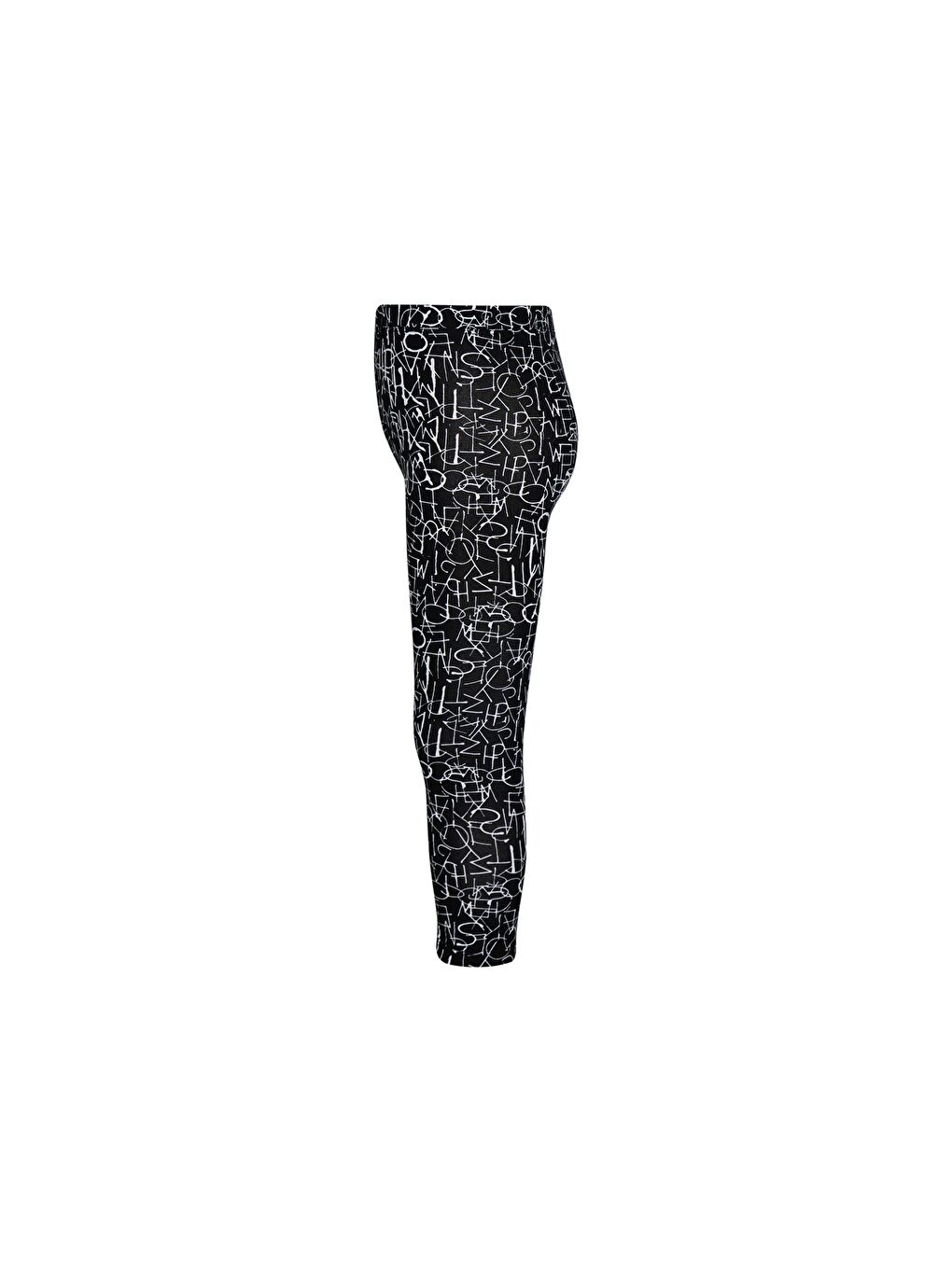 Karışık Kız Çocuk Dark Letters Desen Tayt-2