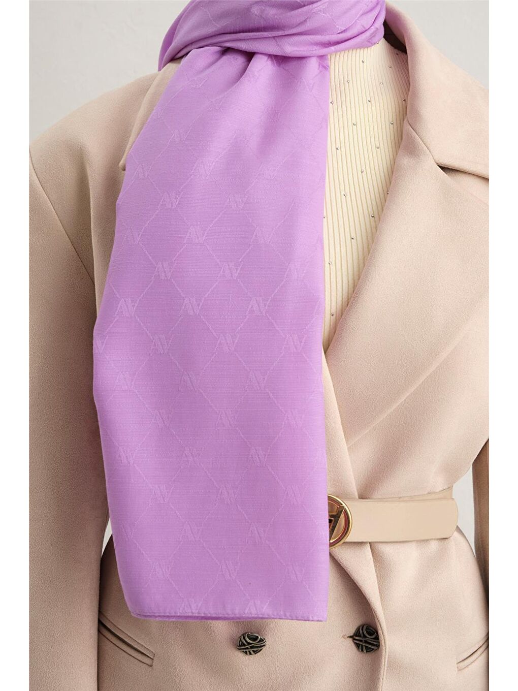 Lila Trend Monogram Şal 1 23003 3211-1