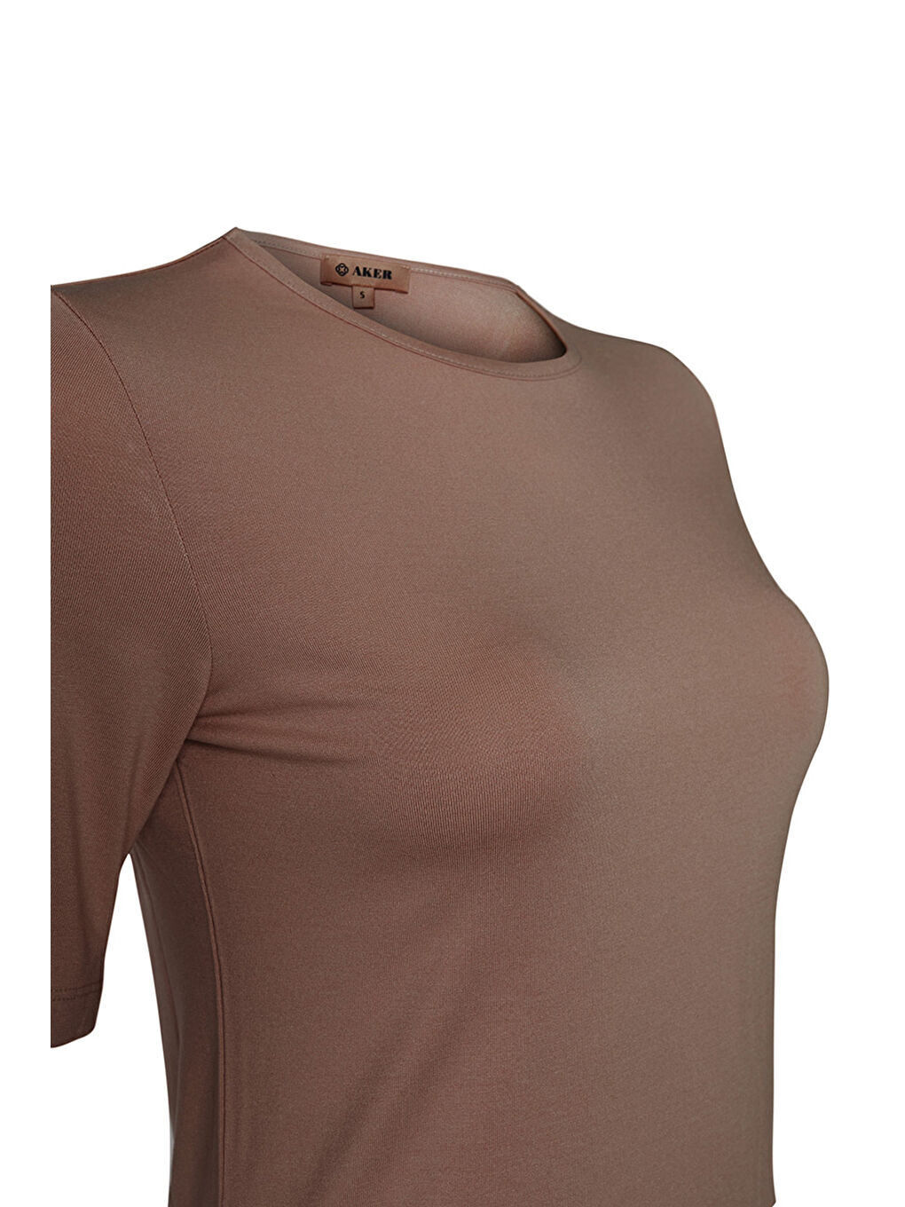 Bej Kısa Kollu Bisiklet Yaka Body-1