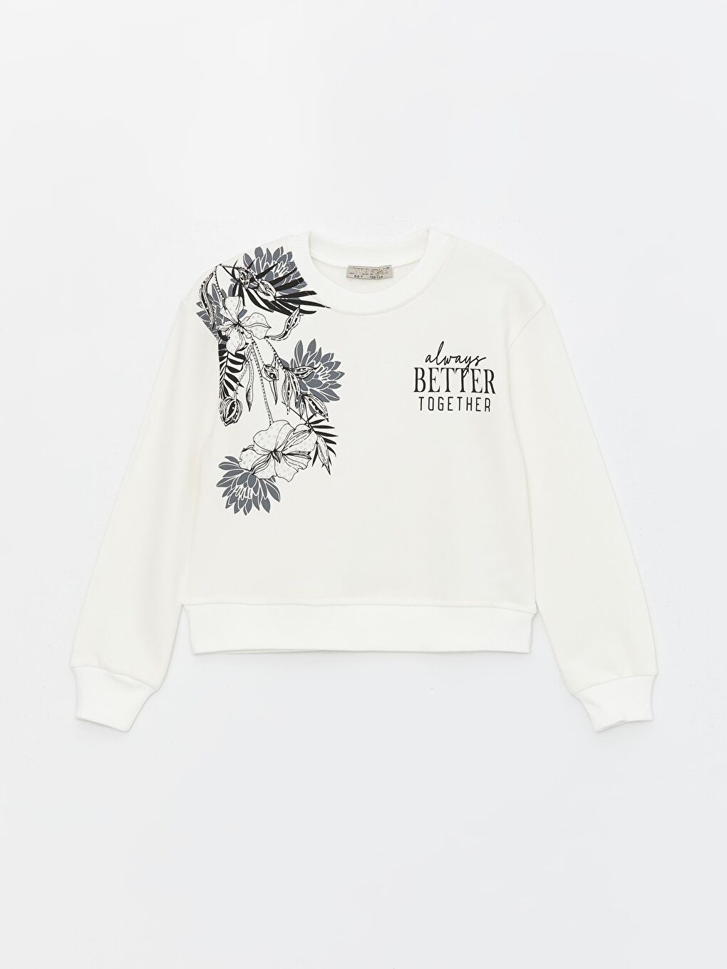 Little Star Krem Kız Çocuk Üç İplik Aksesuarlı Baskılı SweatShirt