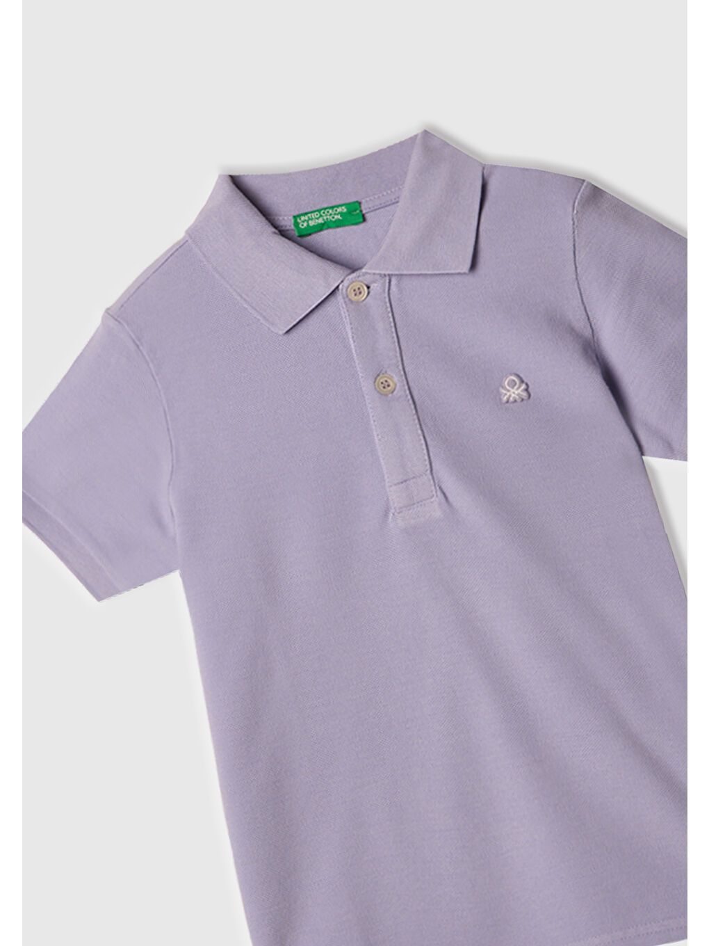 Erkek Çocuk Mor Logolu Pike Polo T-Shirt-1
