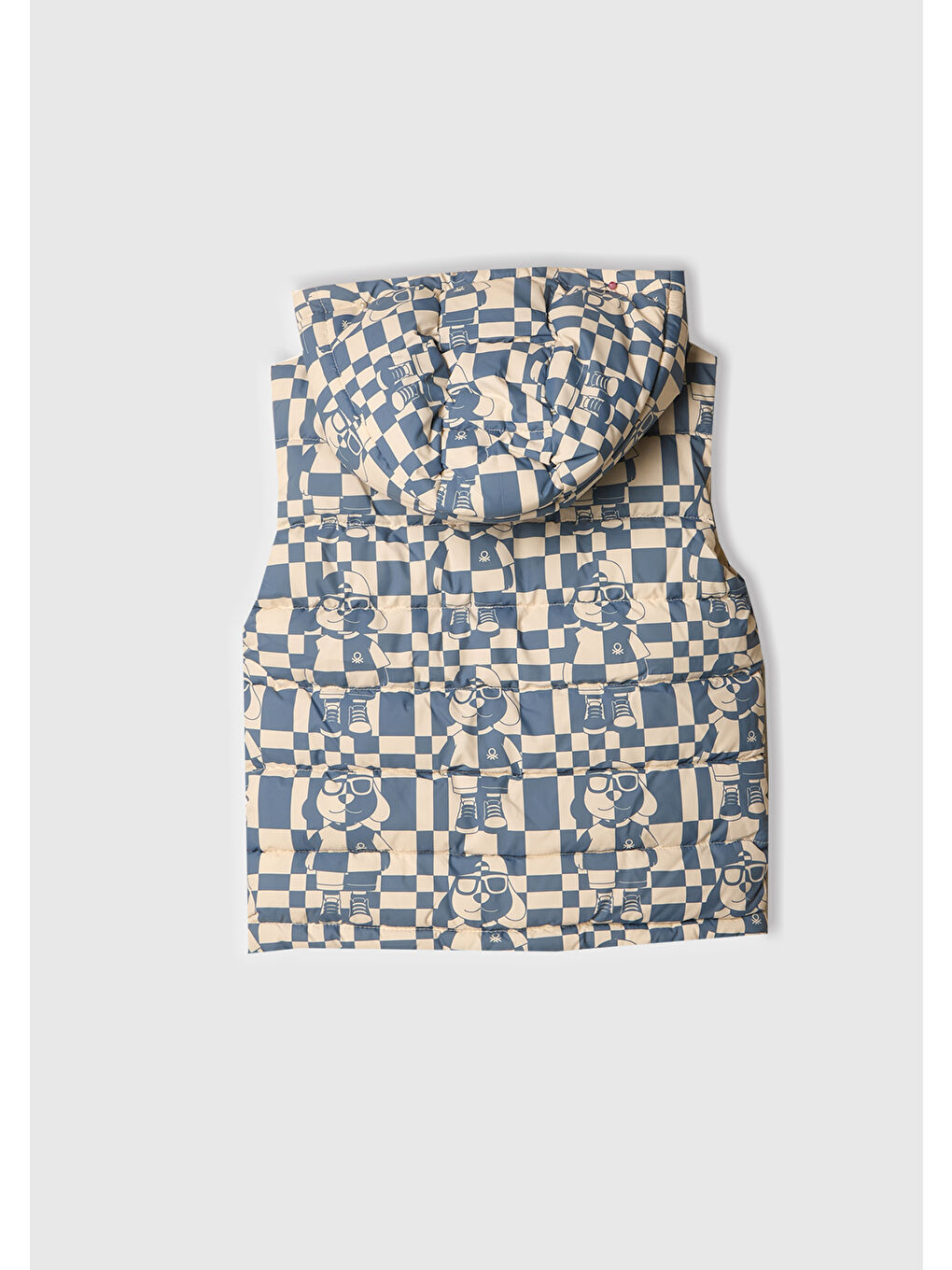 Erkek Çocuk Mavi Tamamı Desenli Logo Detaylı  Yelek-2