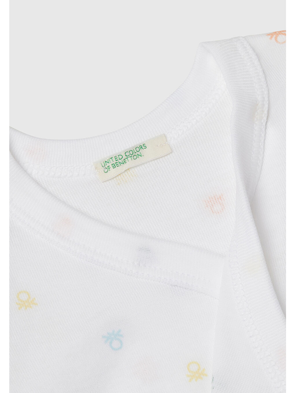 Bebek Beyaz Desenli Çıtçıtlı Kısa Kollu 2'li Body Seti-2