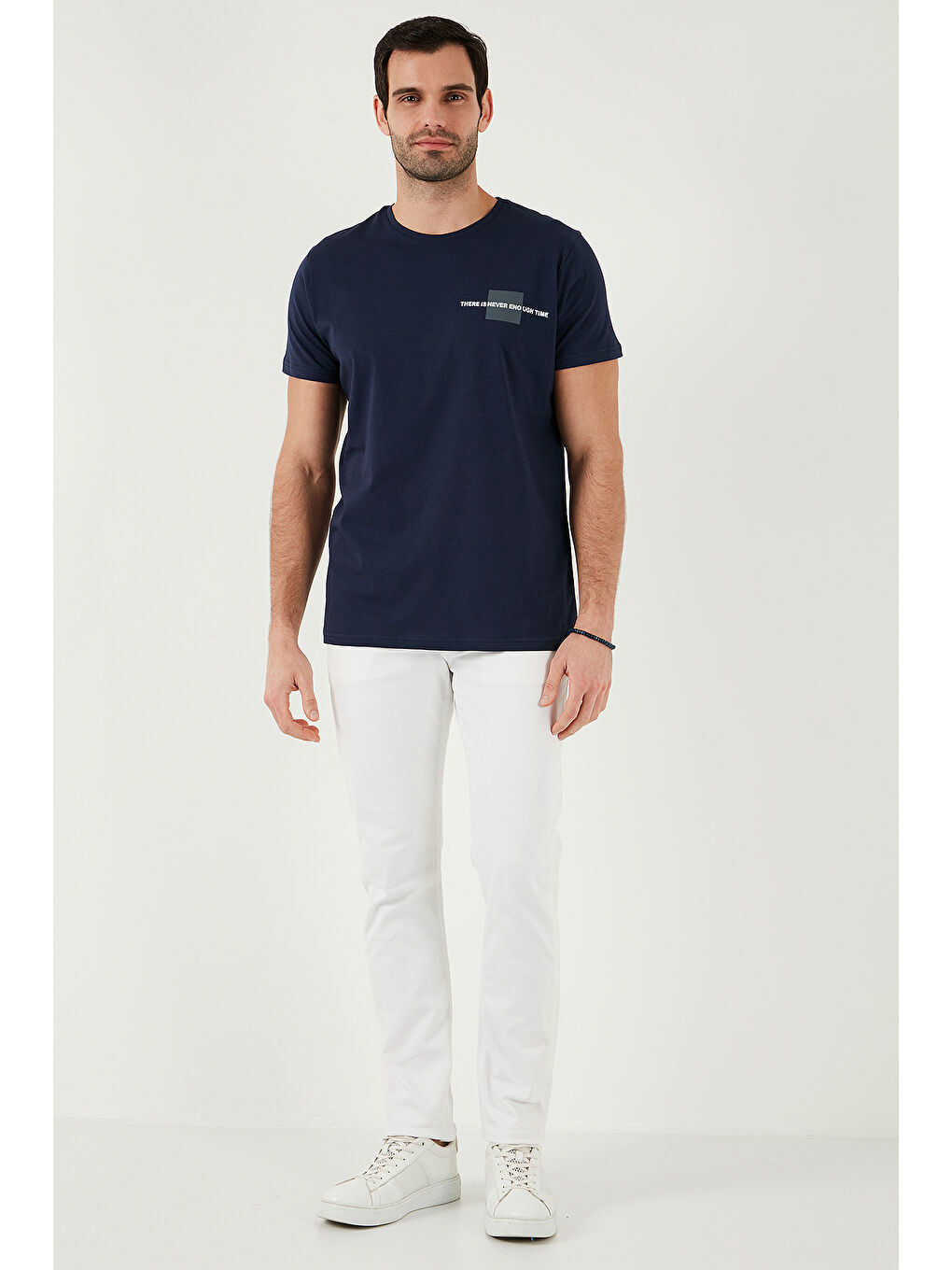 Buratti Lacivert Bisiklet Yaka % 100 Pamuk Slim Fit Erkek Tişört 541THERE - 1