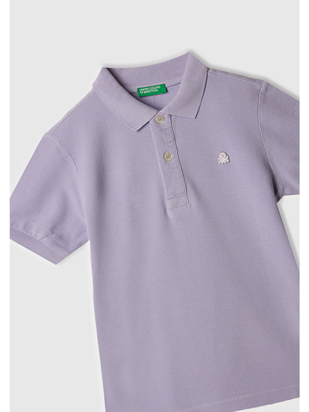 Erkek Çocuk Mor Logolu Pike Polo T-Shirt-1