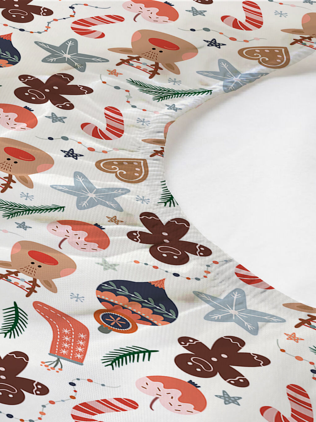 Karışık Yılbaşı Desenli Tek Kişilik Baskılı Lastikli Çarşaf Takımı– 100x200cm-1