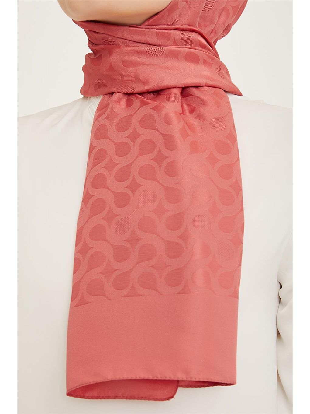 Pembe Trend İnci Monogram Şal 1 14 40-1