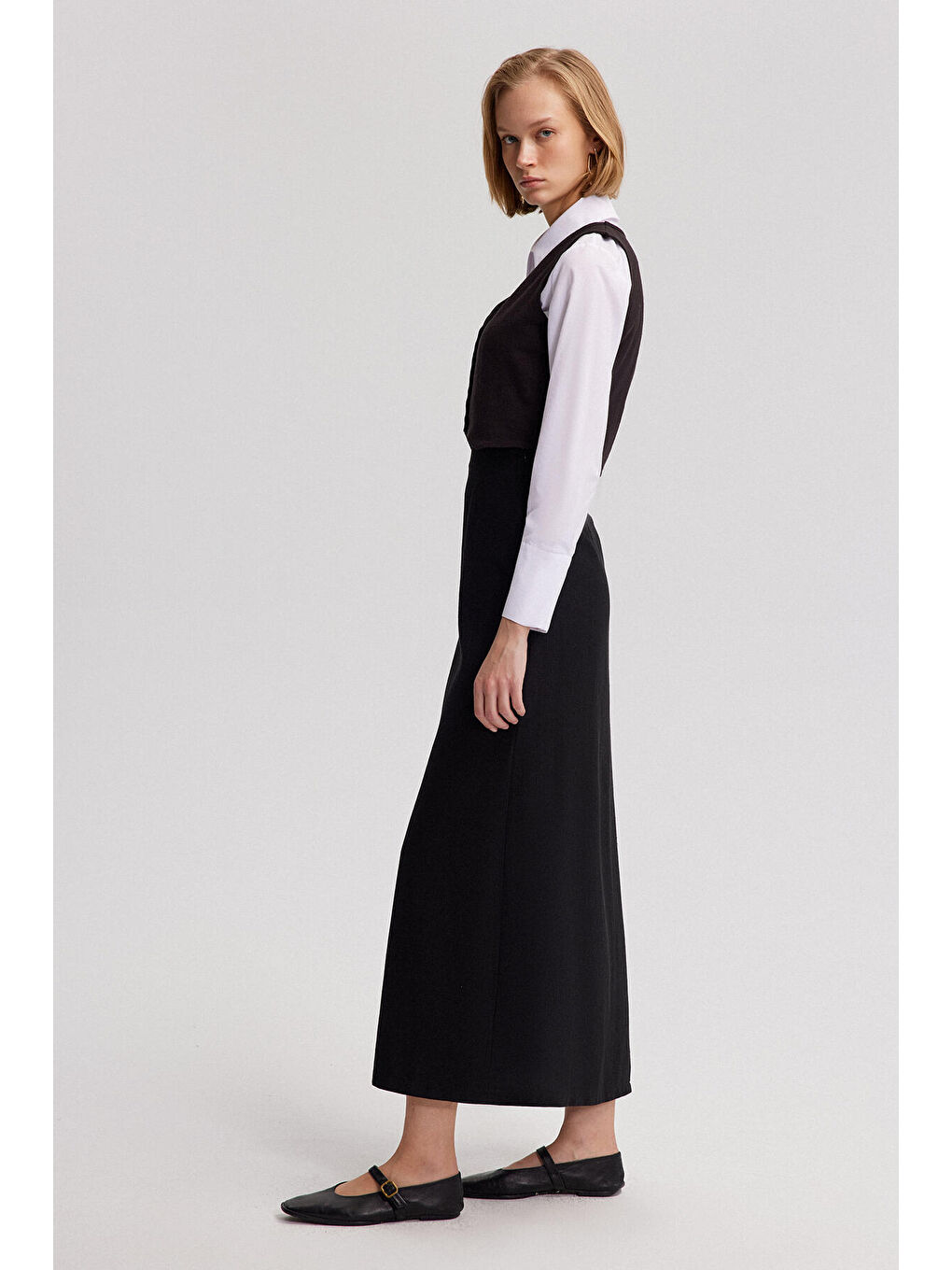 Siyah Doğal Dokulu Yelek-2