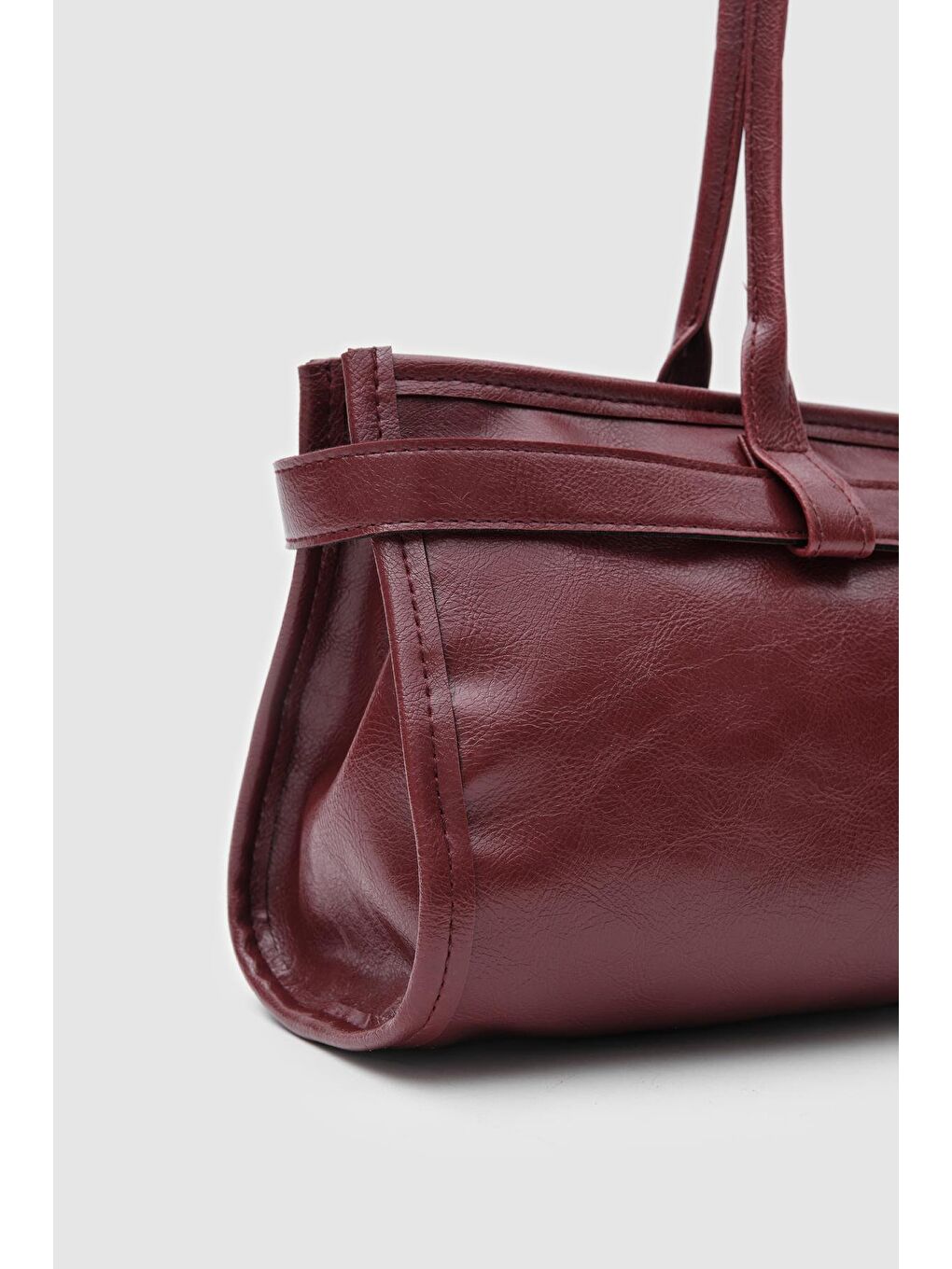 Enyola Vintage Baget Çanta Bordo-2