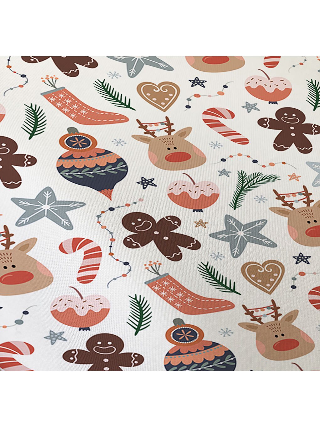 Karışık Yılbaşı Desenli Tek Kişilik Baskılı Lastikli Çarşaf Takımı– 100x200cm-2