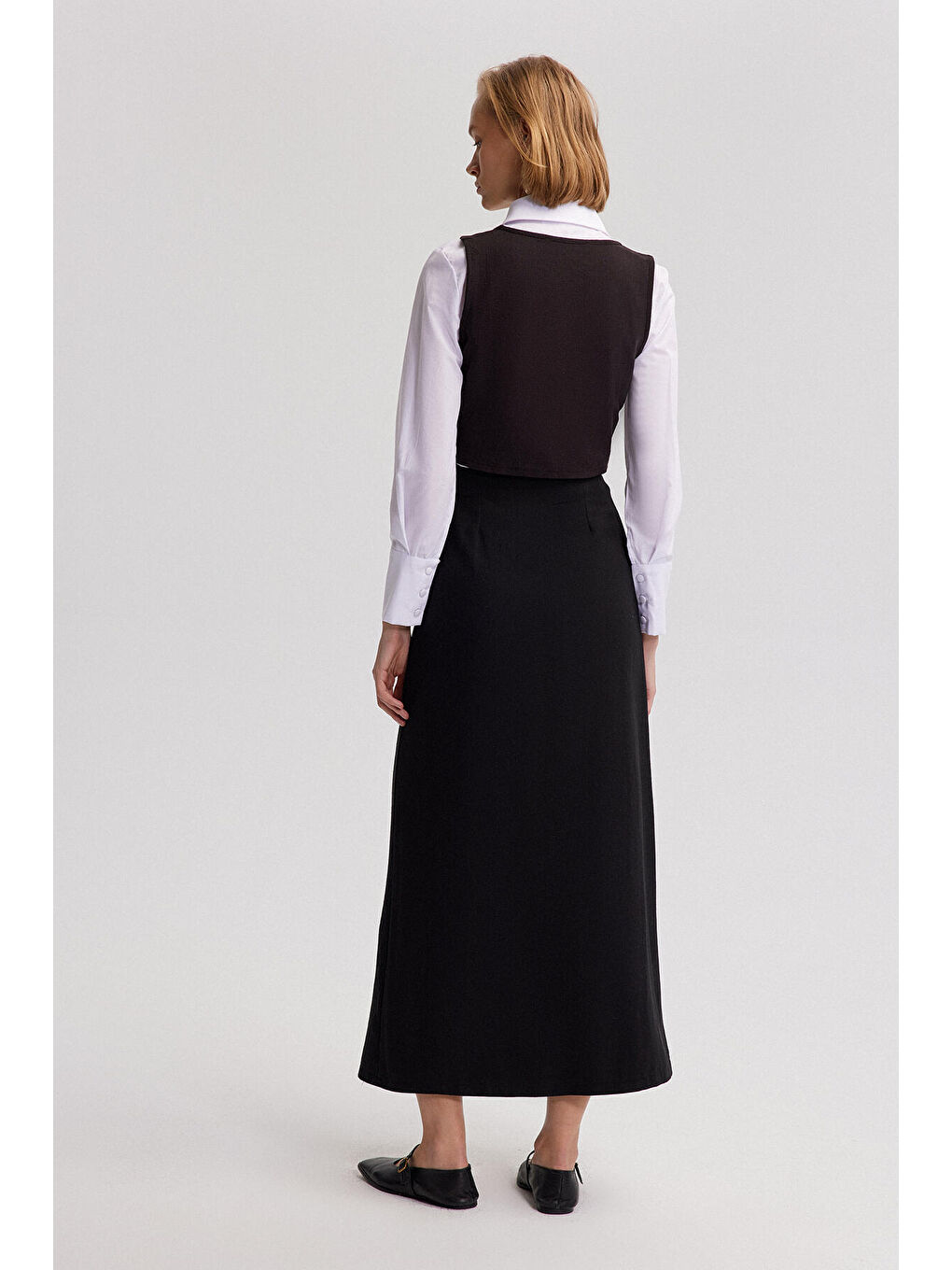 Siyah Doğal Dokulu Yelek-3