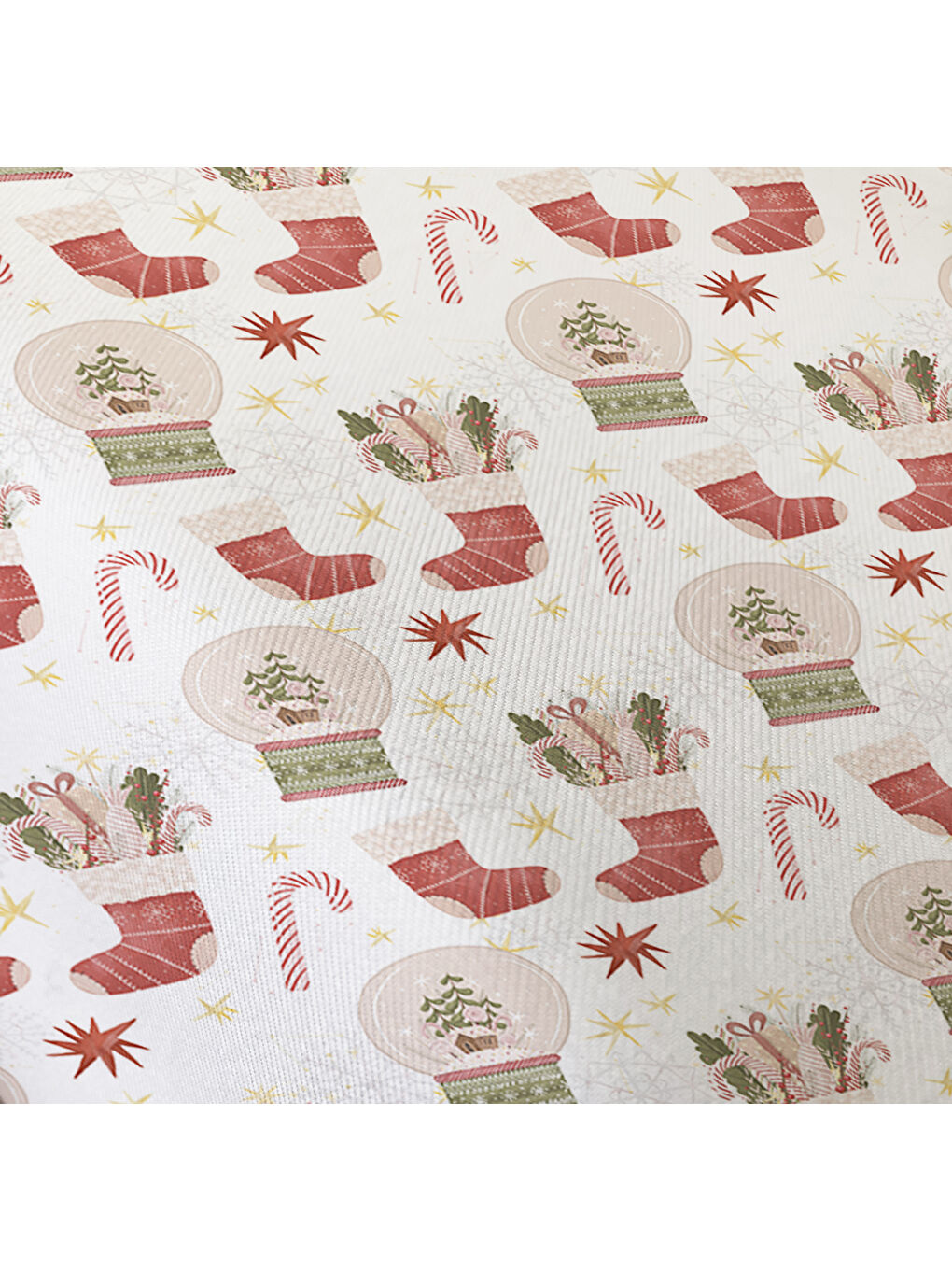 Karışık Yılbaşı Desenli Tek Kişilik Baskılı Lastikli Çarşaf Takımı– 100x200cm-2