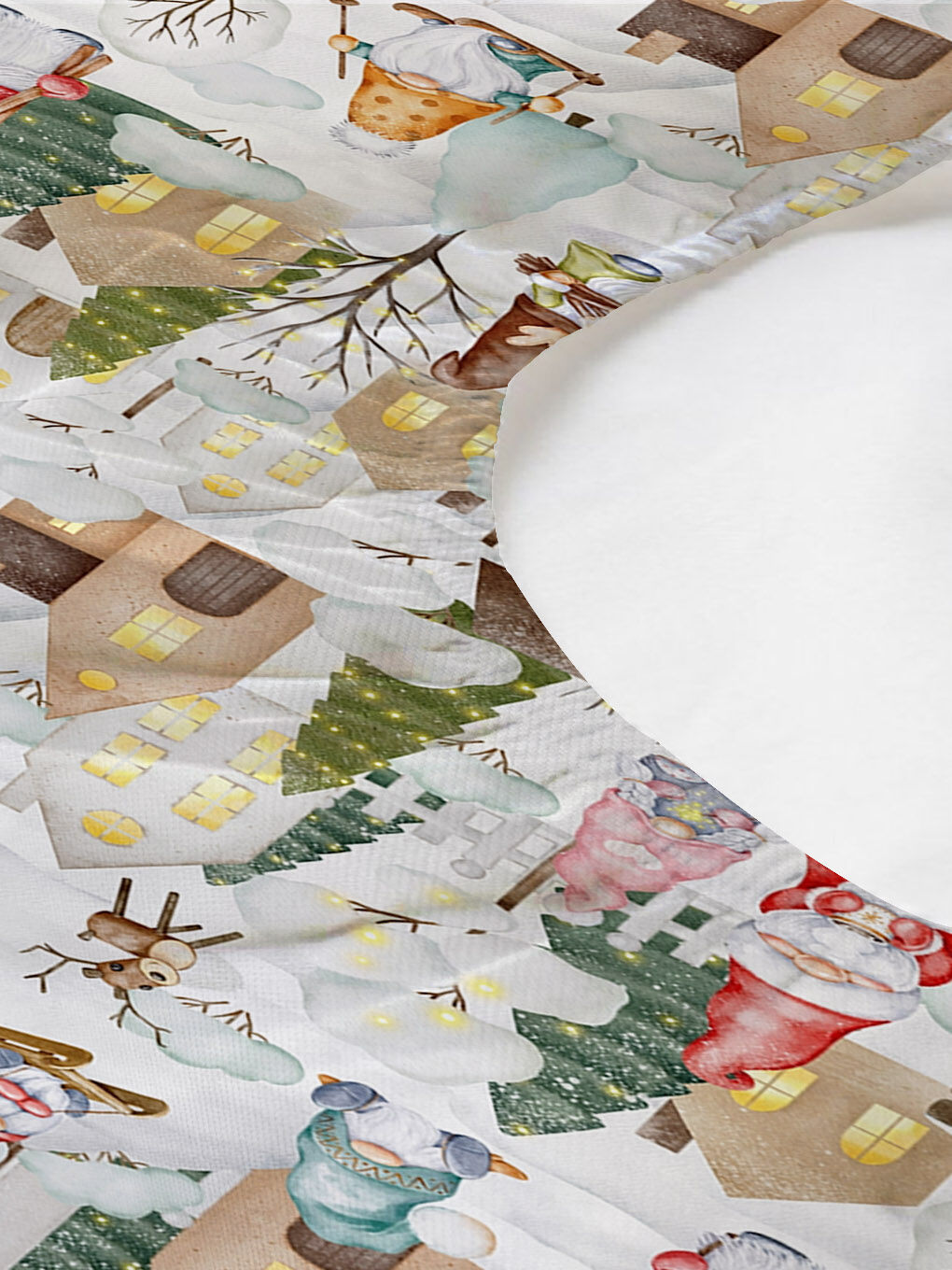 Karışık Noel Ve Kar Desenli Tek Kişilik Dijital Baskılı Lastikli Çarşaf Takımı (Pamuklu) – 100x200cm-1