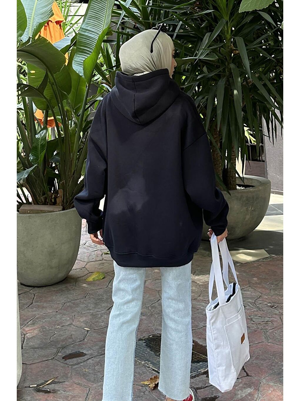 Kapüşonlu 3 İplik Kanguru Cep Şardonlu Beli Lastikli Sweatsh Lacivert-1