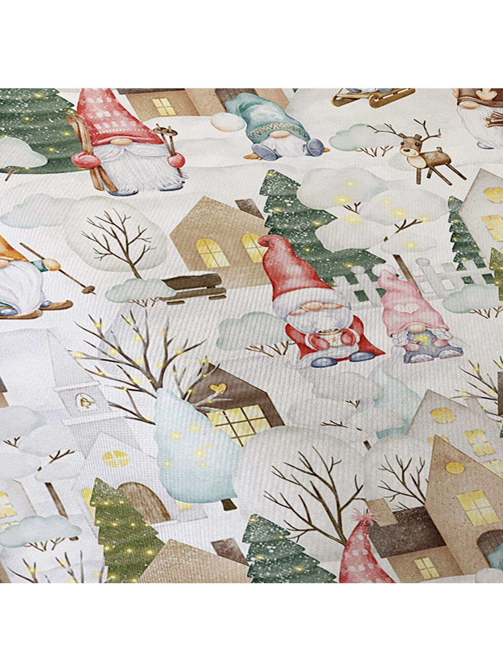 Karışık Noel Ve Kar Desenli Tek Kişilik Dijital Baskılı Lastikli Çarşaf Takımı (Pamuklu) – 100x200cm-2