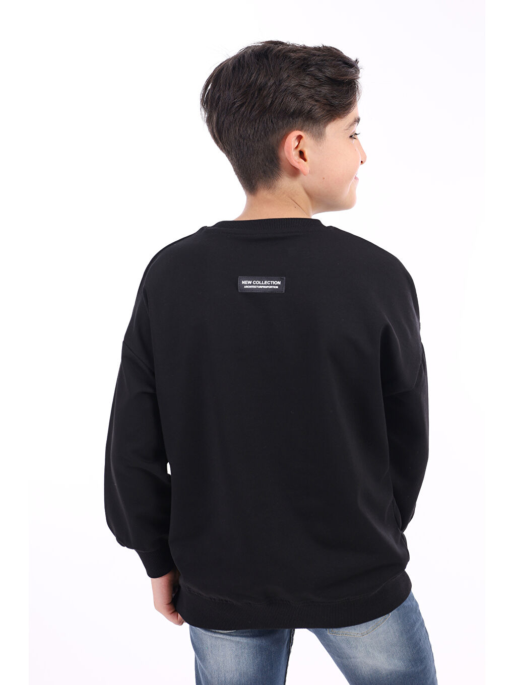 Siyah Erkek Çocuk Baskılı Sweatshirt-2