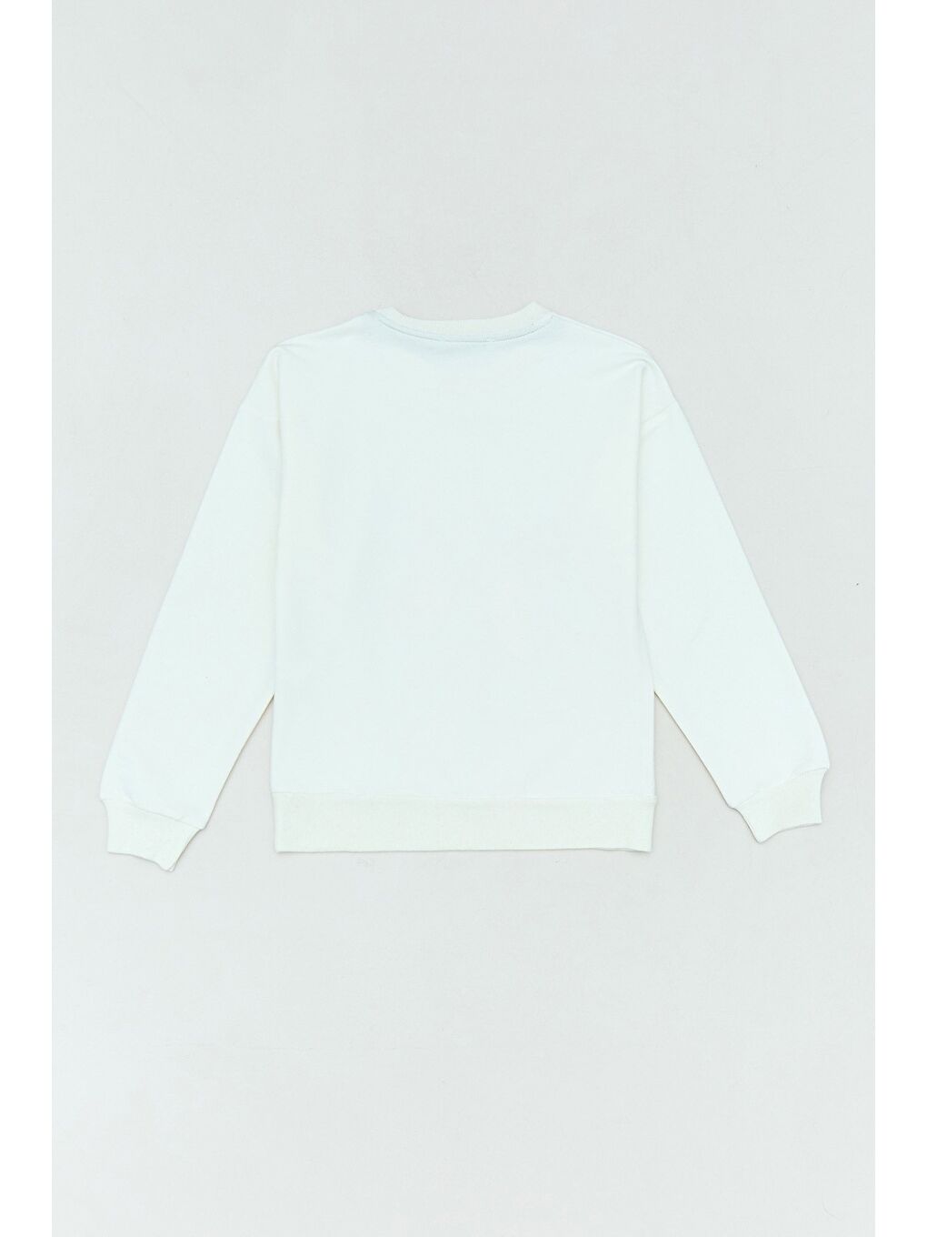 Ekru Angel Ve Kelebek Baskılı Kız Çocuk Sweatshirt-1